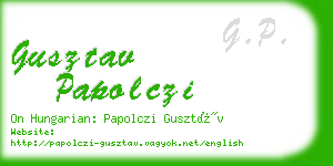 gusztav papolczi business card
